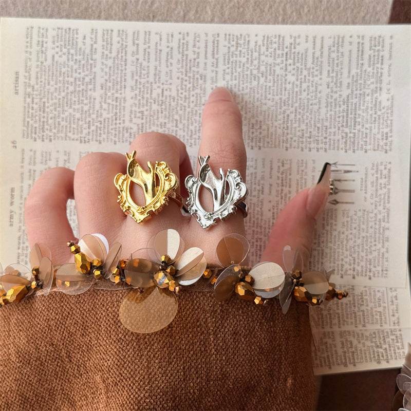 Ins Cold Wind Irregular Palm Ring - Real Gold Plated Alloy Design - Buy Center