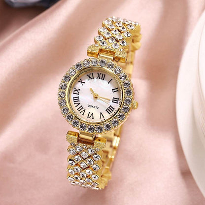 Buy Center Luxury Diamond Quartz Watch & Bracelet Set - Elegant Fashion Jewelry - Buy Center