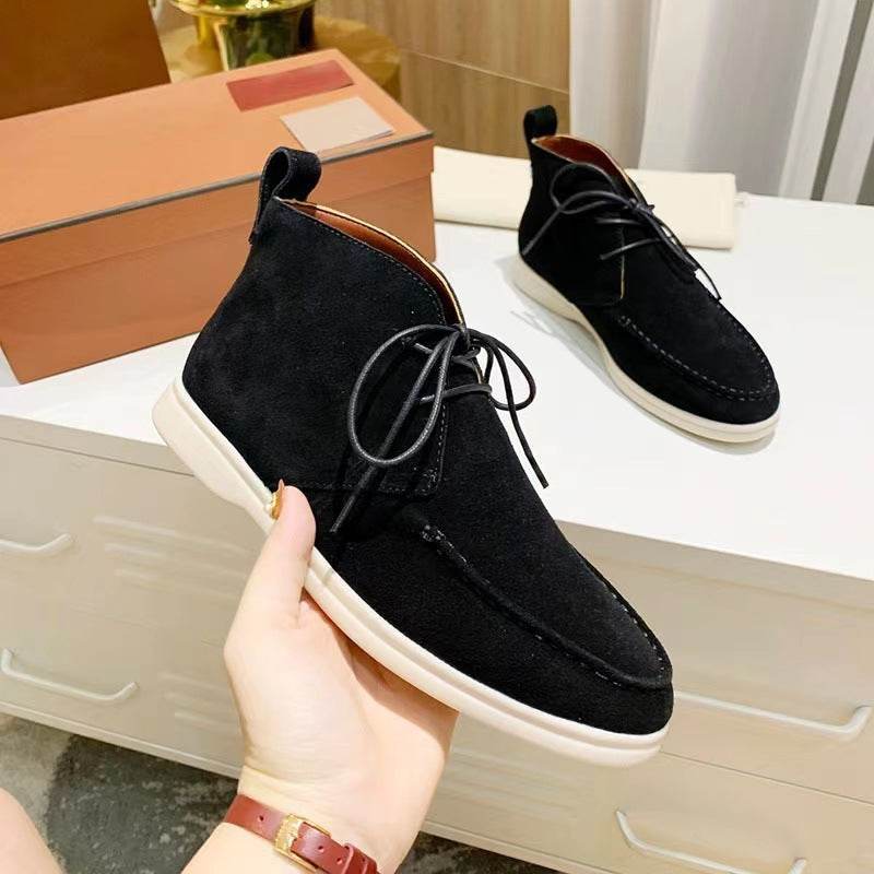Men's Ankle Lace-up Flat Pumps - Stylish Mid-top Casual Boots 2025 - Buy Center