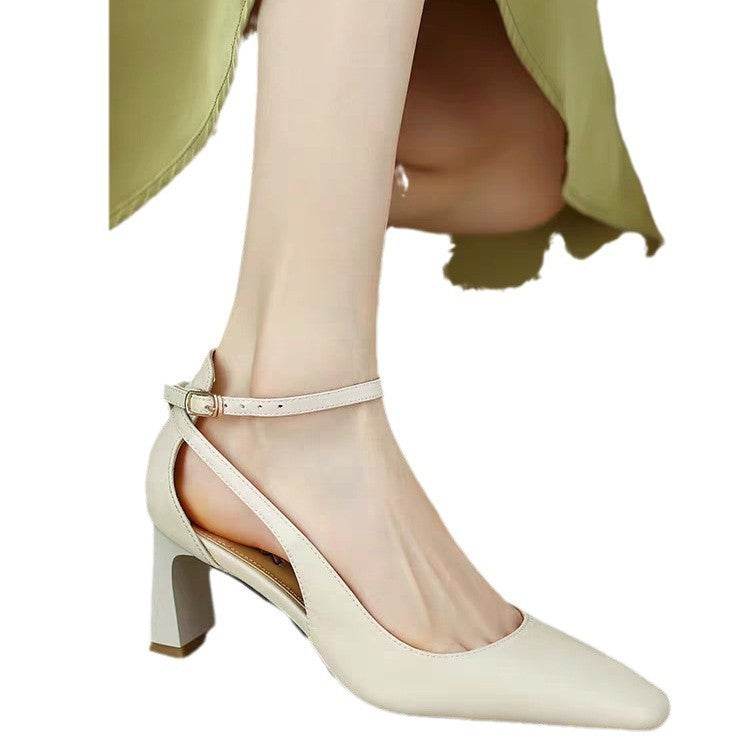 Square Toe Chunky Heel Pumps - Stylish Soft Leather for Summer 2025 - Buy Center