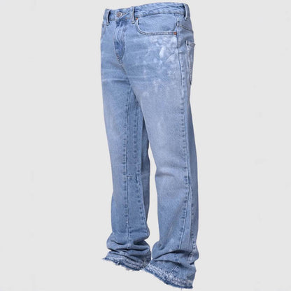 Men's Stretch Denim Straight-Leg Pants - Comfortable Mid Waist Trousers - Buy Center