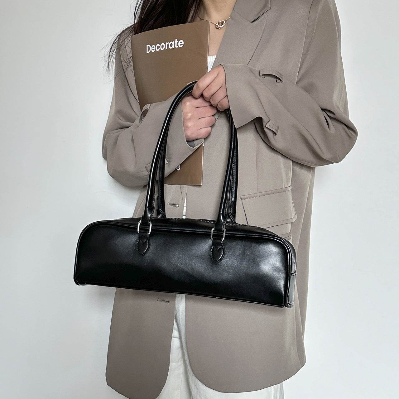 Buycenter Women's High-Grade Soft Leather Baguette Bag - Stylish & Versatile - Buy Center