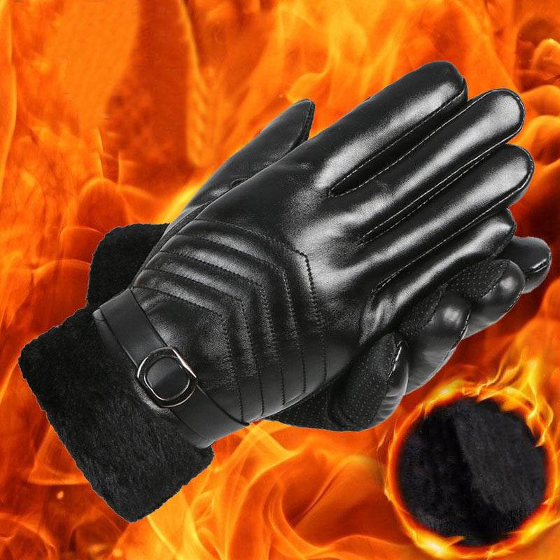 Winter Leather Gloves - Warm, Touch-Screen Compatible for Men & Women - Buy Center