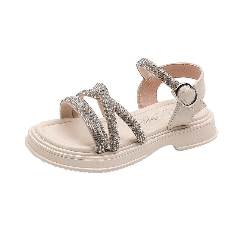 Girls' Rhinestone Decorated Sandals - Stylish Comfort for Fashionable Kids - Buy Center