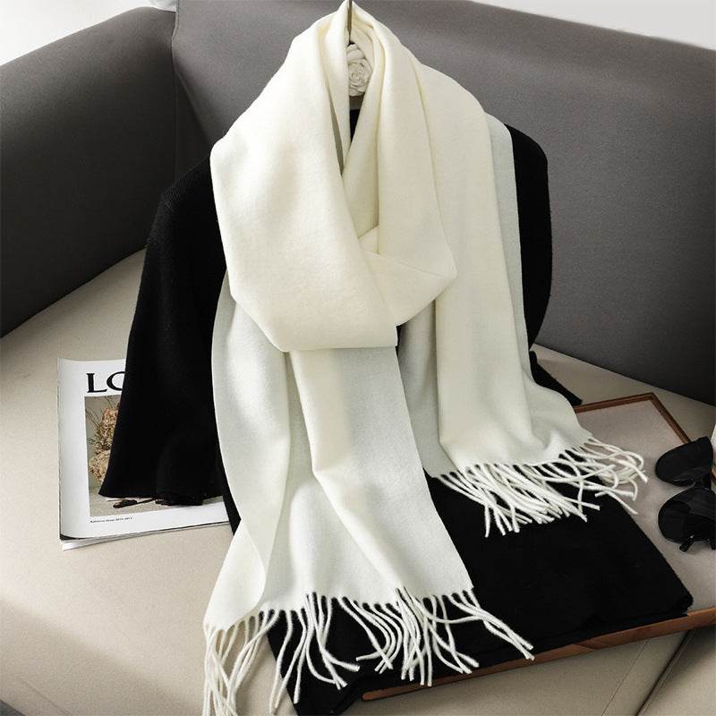 Solid Color Cashmere-like Scarf for Women - Warm, Quick-Drying Shawl - Buy Center