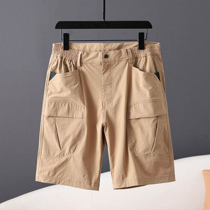 Summer Men's Cargo Shorts - Multi-Pocket Style in Navy, Khaki, Army Green - Buy Center