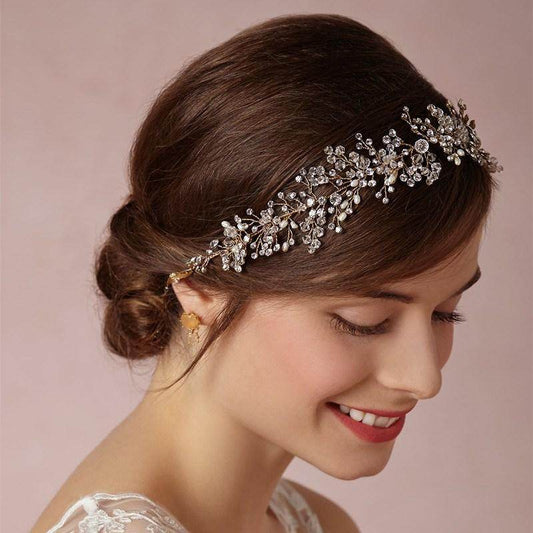Elegant Handmade Gold & Silver Bridal Hair Accessories - Trendy Flower Design - Buy Center