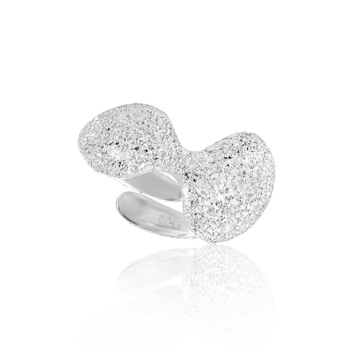 Geometric Round Frosted Ring - Irregular Design for Modern Women - Buy Center