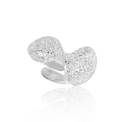 Geometric Round Frosted Ring - Irregular Design for Modern Women - Buy Center