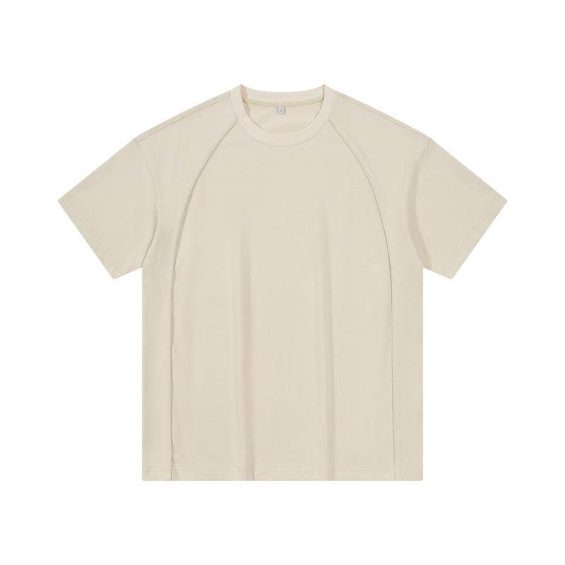Men's Pure Cotton Short Sleeve T-Shirt - Solid Color, Japanese Style - Buy Center