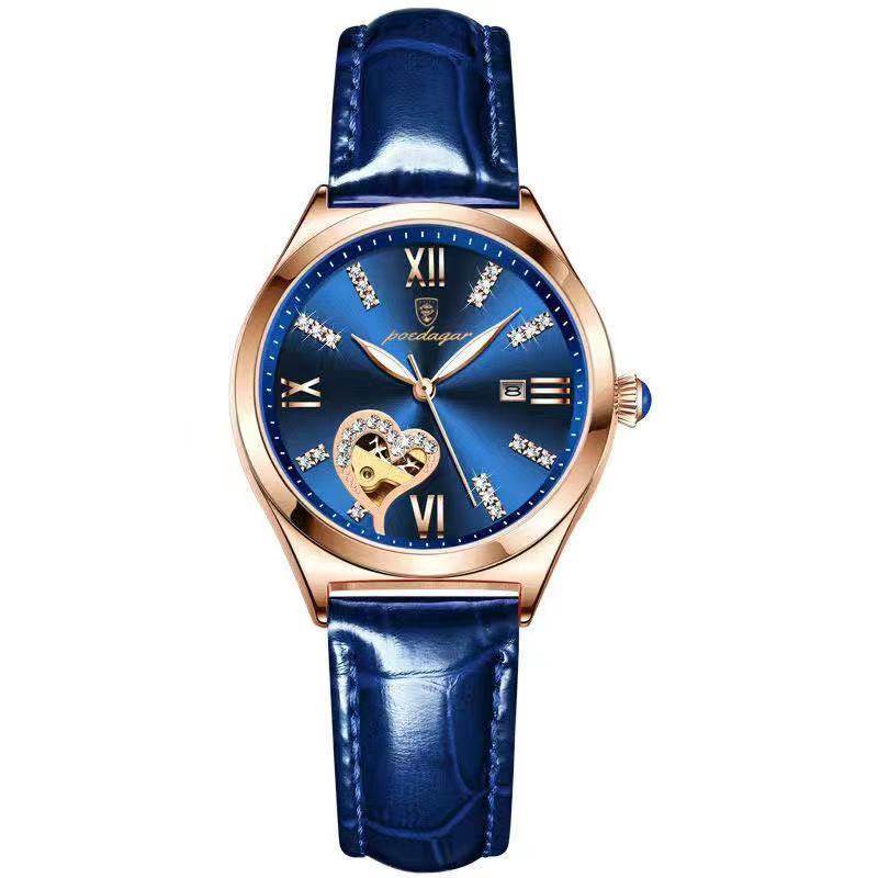 Stylish Female Student Automatic Mechanical Watch - Rhinestone Elegance - Buy Center