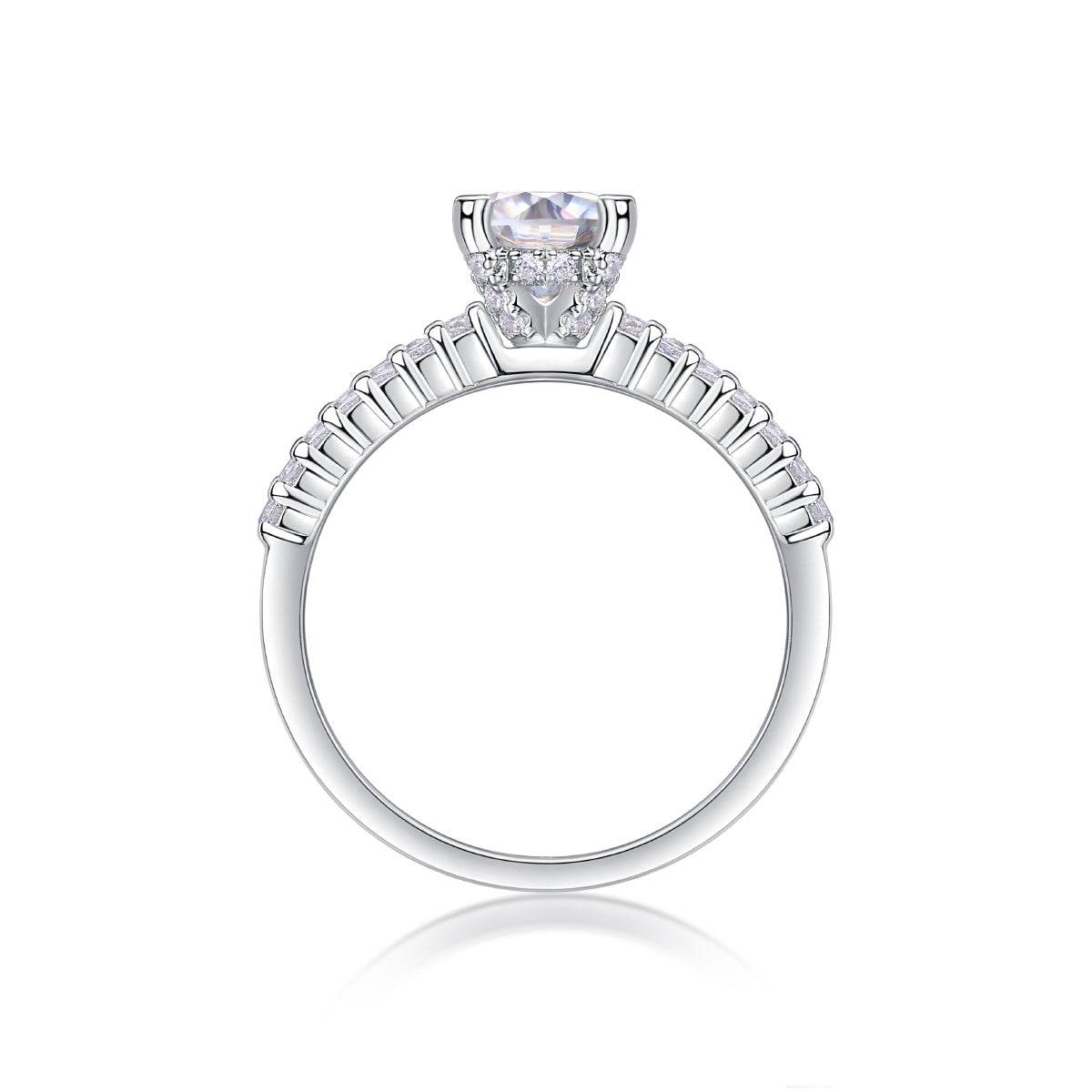 Buycenter Large Moissanite Diamond Rings - Luxury Silver Wedding Set - Buy Center