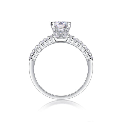 Buycenter Large Moissanite Diamond Rings - Luxury Silver Wedding Set - Buy Center