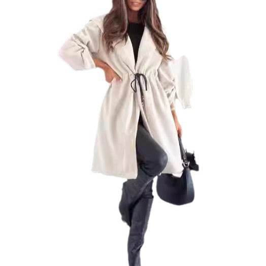 Women’s Casual Long Sleeve Trench Coat - Stylish for Fall/Winter 2025 - Buy Center