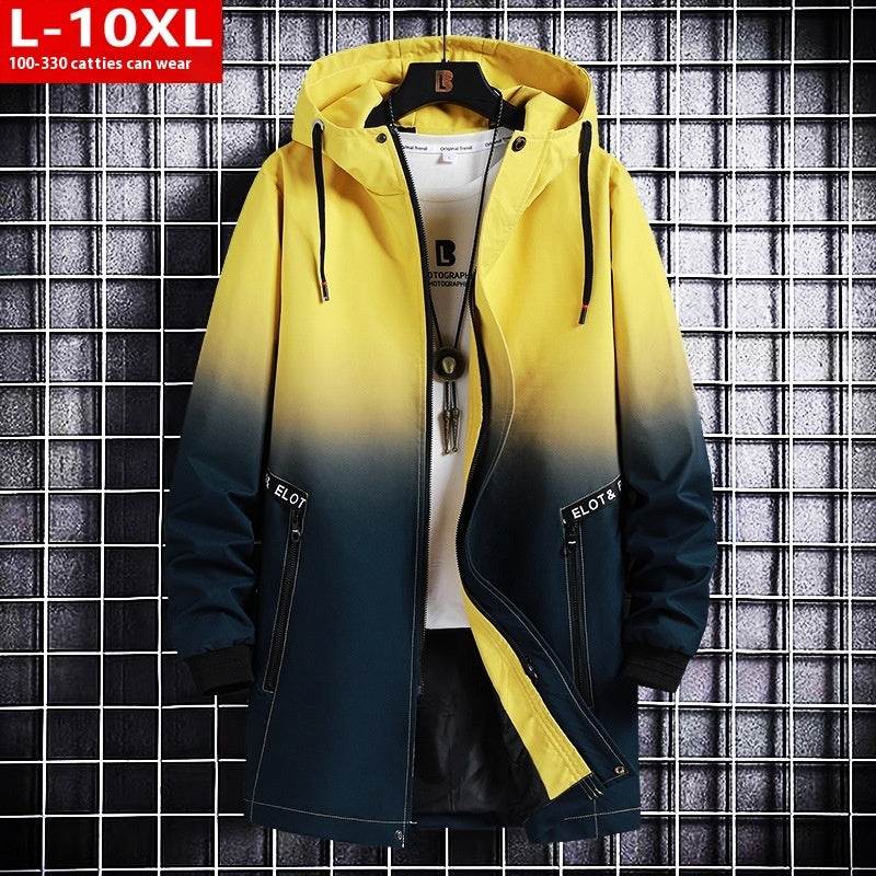 Trendy Men's Hooded Trench Coat - Stylish Spring Autumn Parka 10XL Size - Buy Center