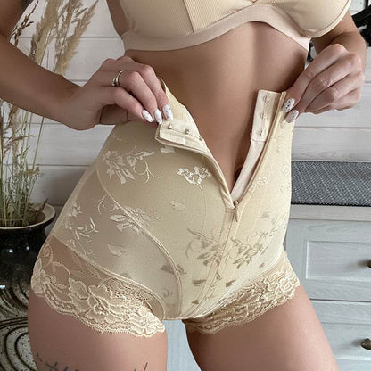 Buycenter Women's High Waist Lace Zipper Pants - Butt Lift Leggings - Buy Center