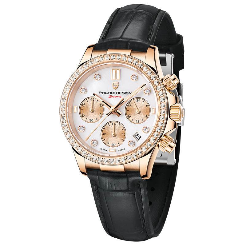 Elegant Diamond Surface Waterproof Stainless Steel Watch for Women - Buy Center
