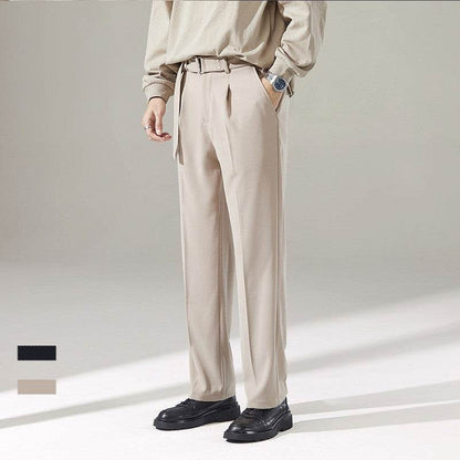 Buycenter Detachable Wide-Leg Suit Pants for Men - Casual Mid Waist Style - Buy Center