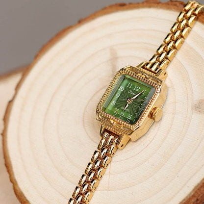 Women's Square Copper Strips Watch - Elegant Green Dial, Lightweight Design - Buy Center