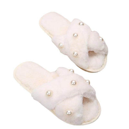 Buycenter Women's Pearl Cross Slippers - Cozy Indoor/Outdoor Footwear - Buy Center