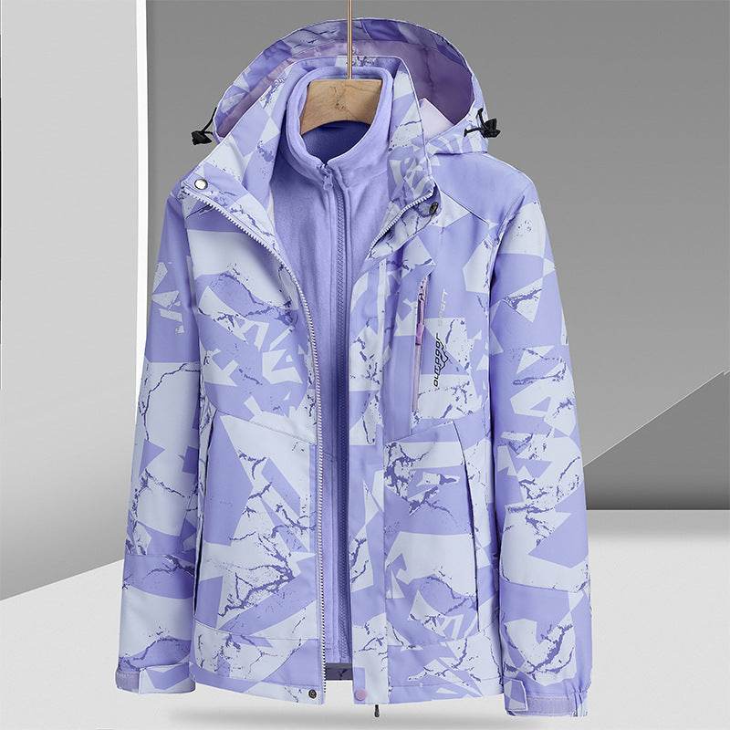 Three-in-One Camouflage Parka - Removable Mink Fur Liner for Outdoors - Buy Center