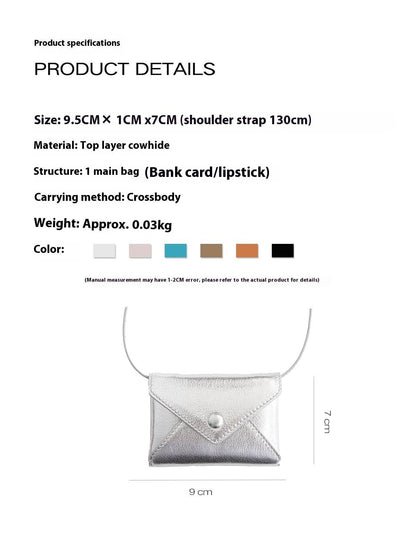 Top Layer Cowhide Mini Crossbody Bag - Versatile Clutch in Trendy Styles - Buy Center