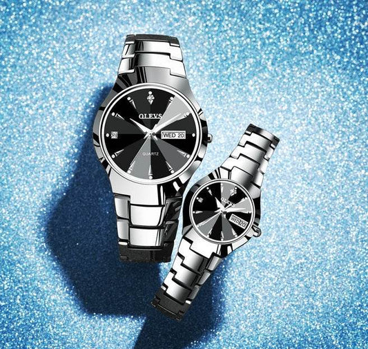 Luminous Tungsten Steel Quartz Watch - Waterproof & Stylish for Ladies - Buy Center