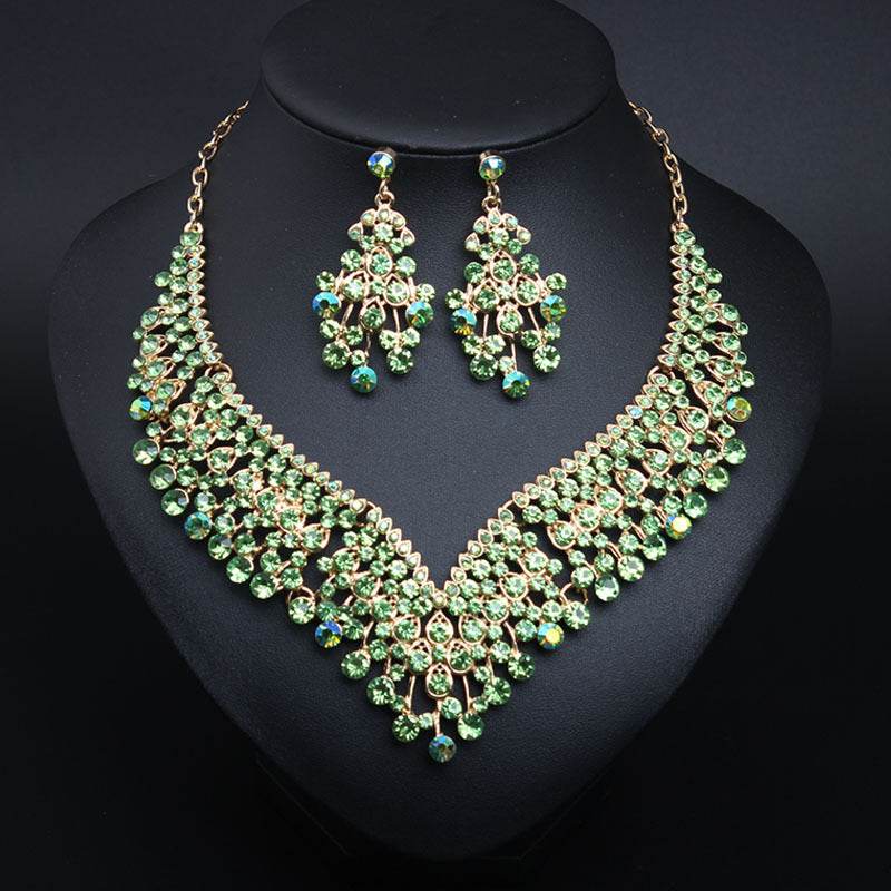 Buy Center Creative Crystal Collarbone Necklace & Earring Set - Fashion Jewelry - Buy Center