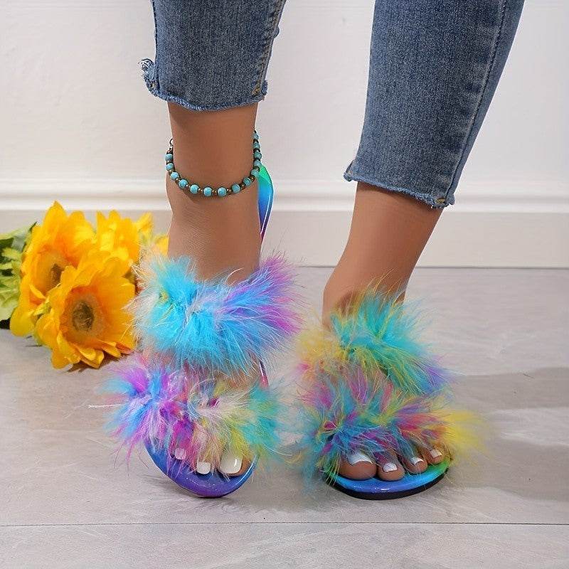 Buycenter Plus Size Plush Flat Slippers for Women - Lightweight & Stylish - Buy Center