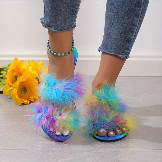 Buycenter Plus Size Plush Flat Slippers for Women - Lightweight & Stylish - Buy Center