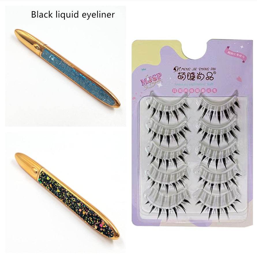 Multicolor Self-Adhesive Eyeliner False Eyelashes - Easy Application & Versatile Styles - Buy Center