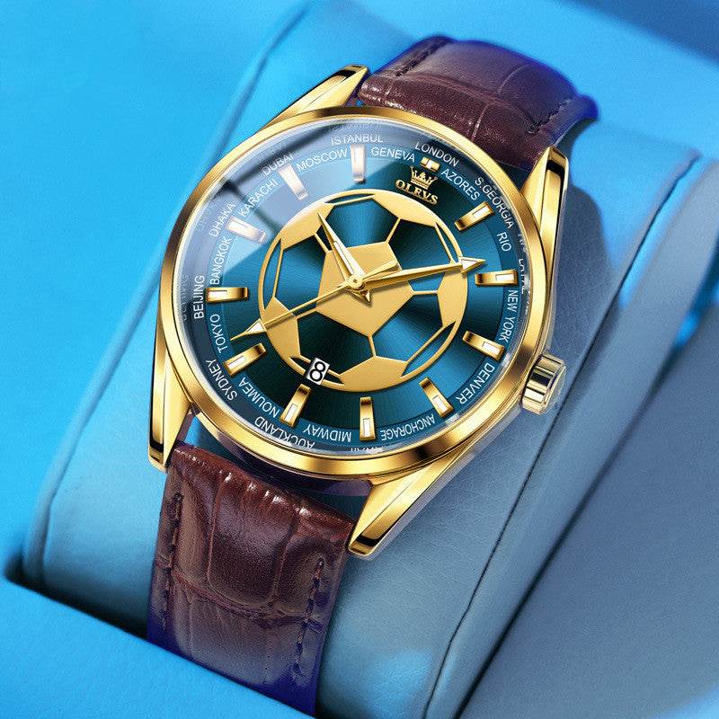 Buycenter Quartz Men's Watch - Casual Style with Gold & Blue Face - Buy Center