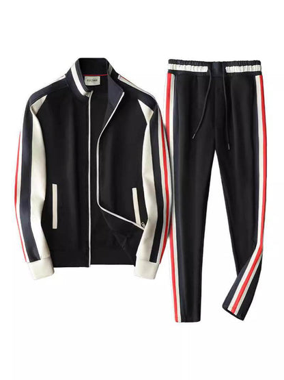 Men's Casual Suit - Trendy Black Sweater & Trousers Set for 2025 - Buy Center