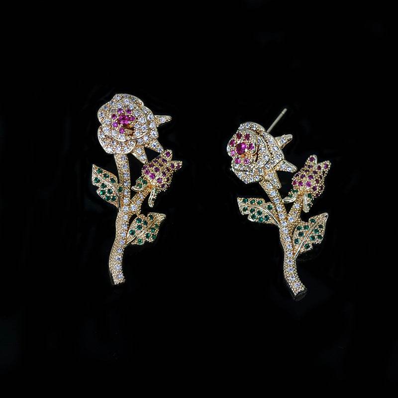 Buycenter Flower Bridal Necklace Earring Set - Elegant Fashion Jewelry - Buy Center