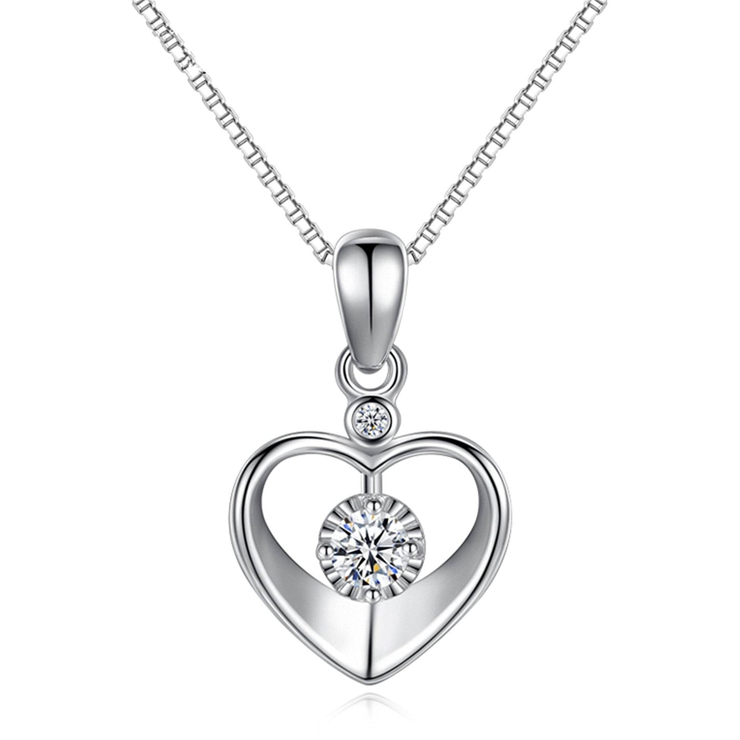 Buy Center Heart Pendant Necklace - Elegant Couple Clavicle Chain - Buy Center
