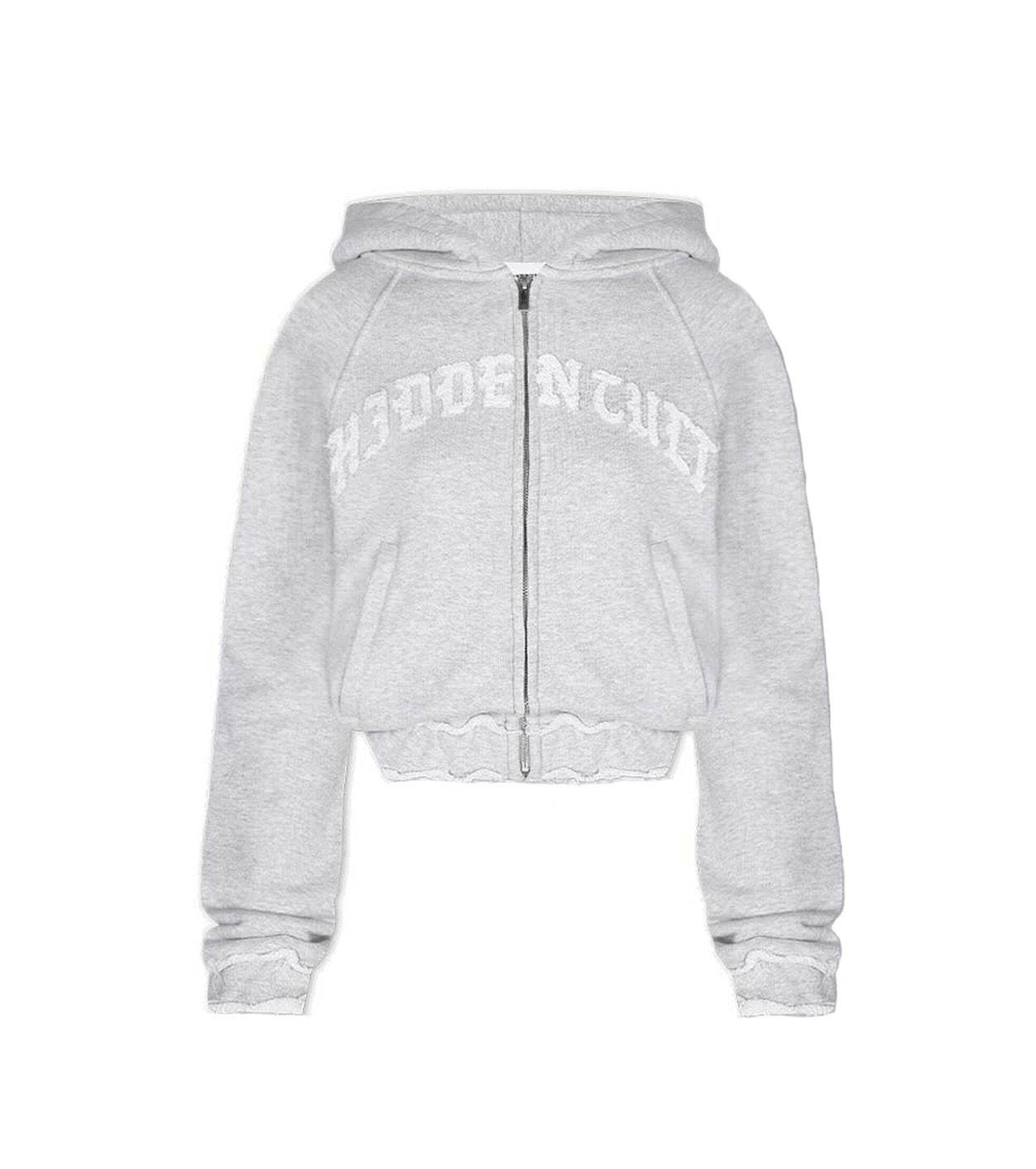 Buycenter Casual Cropped Hoodie Trousers Suit - Light Gray Street Style - Buy Center