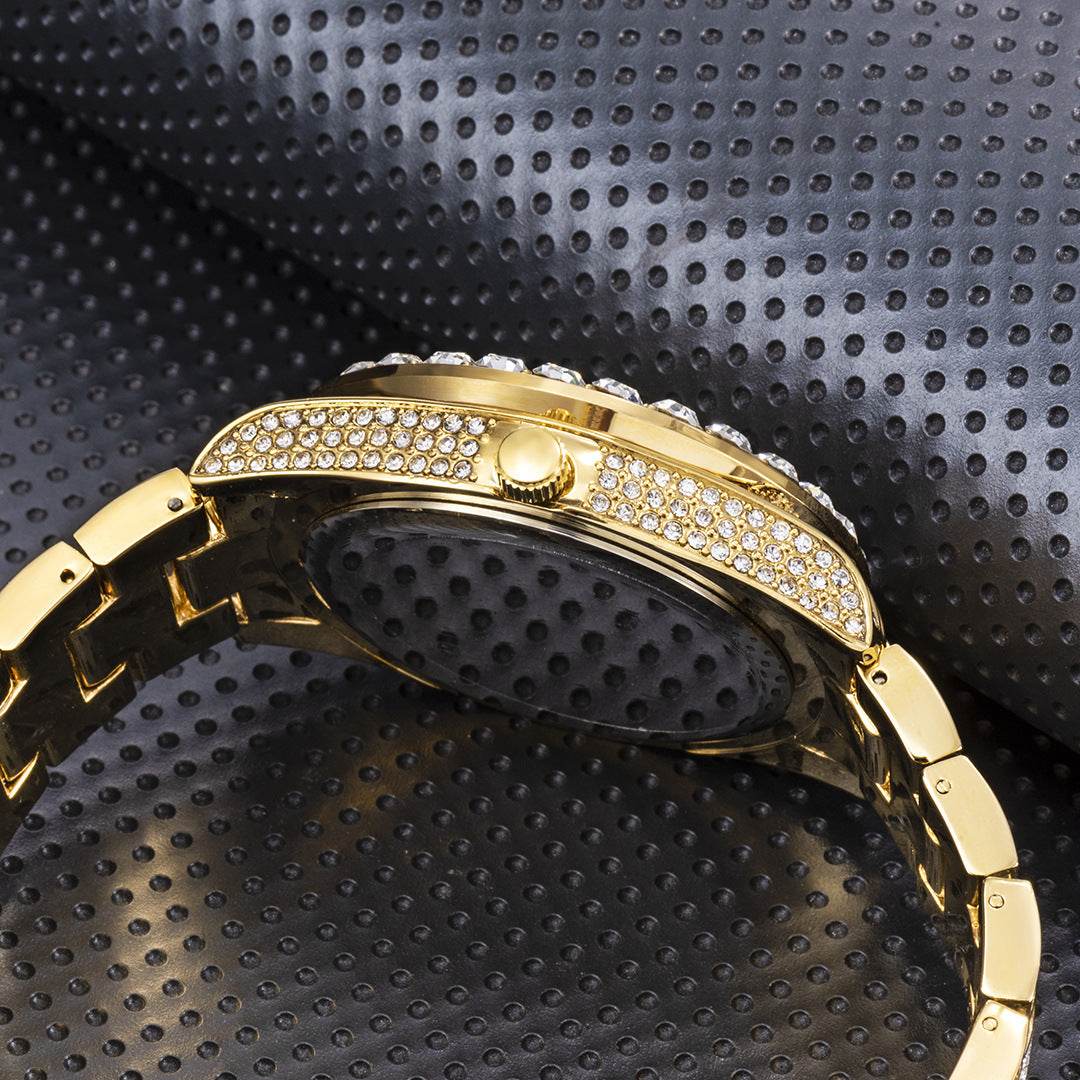 Elegant Gold Diamond Watch - Large Dial Women’s Sports Timepiece 2025 - Buy Center