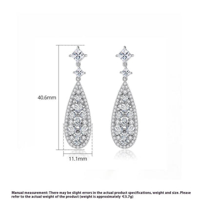 Buy Center Long Copper Earrings with Zircon - Elegant European Style - Buy Center