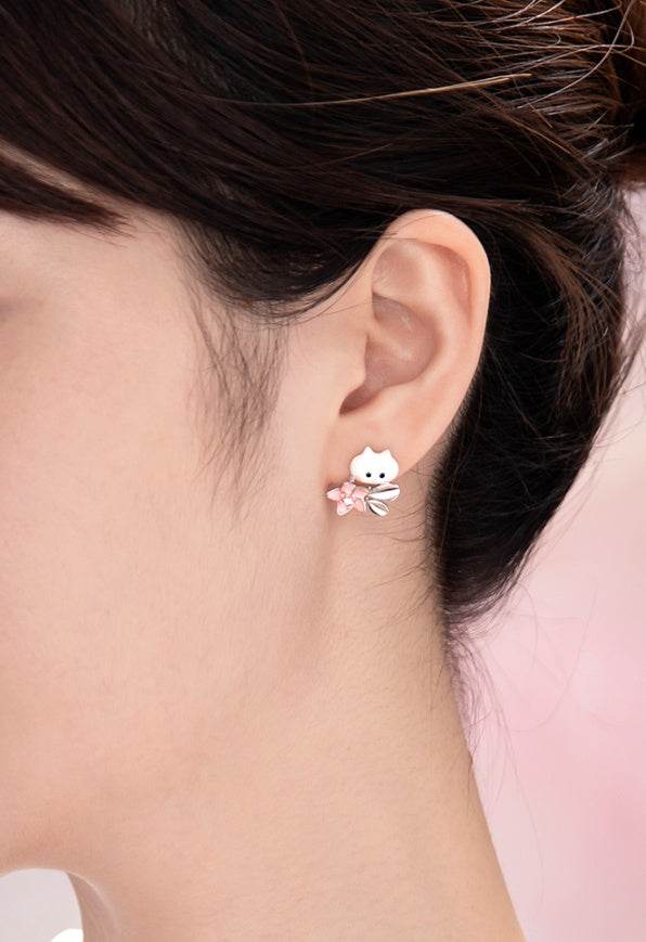 Buycenter Cute Flower Bud Peekaboo Earrings - Compact Gold Plated Design - Buy Center