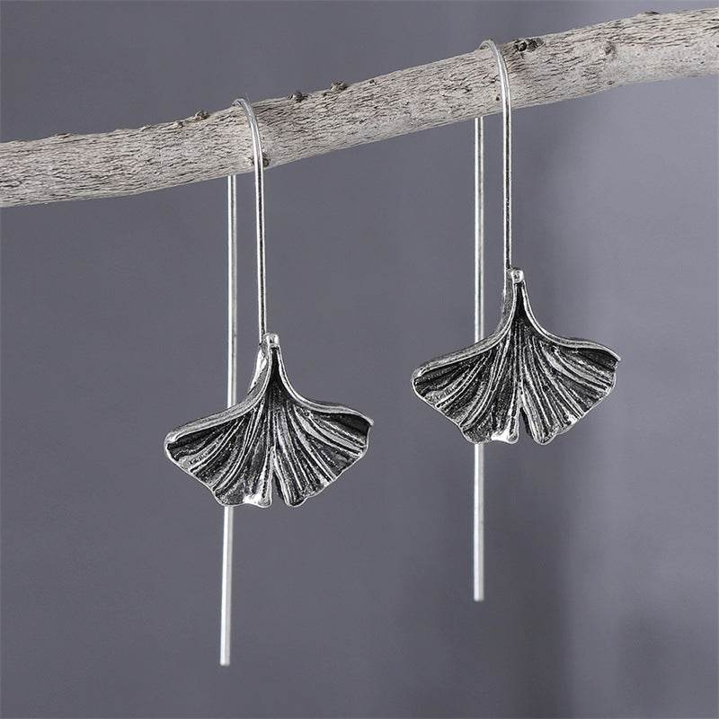 Personality Art Leaf Earrings - Antique Silver & Gold Zinc Alloy Design - Buy Center