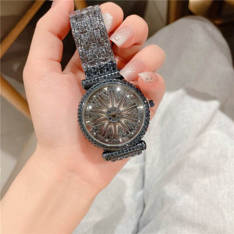Women's Diamond Round Waterproof Watch - Stylish Quartz Bracelet for 2025 - Buy Center
