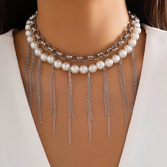 Pearl Tassel Double Layer Necklace - Elegant Women’s Jewelry 2025 - Buy Center
