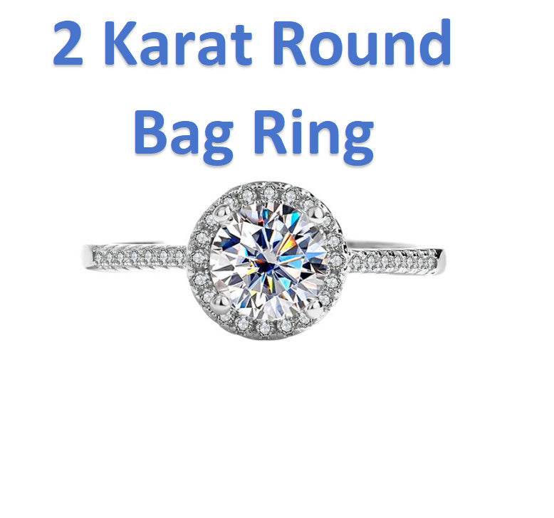 Buycenter S925 Sterling Silver Moissanite Ring Necklace Set - Elegant Design - Buy Center