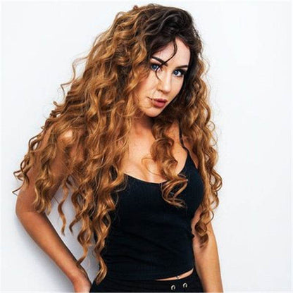 African Women's Curly Wigs - 65cm Breathable Human Hair, Stylish Look - Buy Center