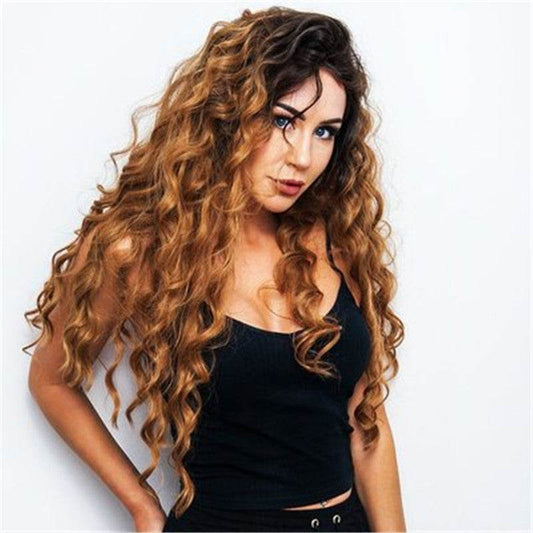 African Women's Curly Wigs - 65cm Breathable Human Hair, Stylish Look - Buy Center