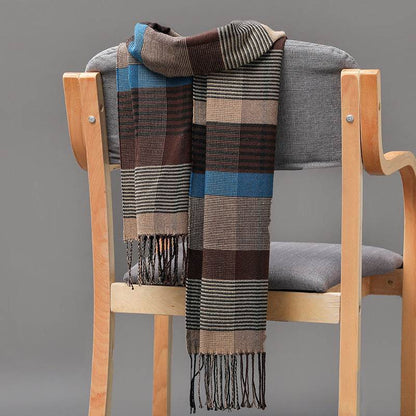 British Plaid Cashmere Scarf - Stylish Tassels, Perfect for Couples & Families - Buy Center