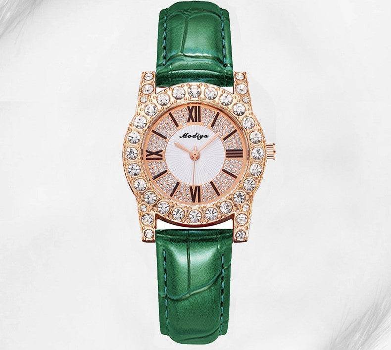 Women's Korean-Style Quartz Watch - Diamond Roman Scale Design 2025 - Buy Center