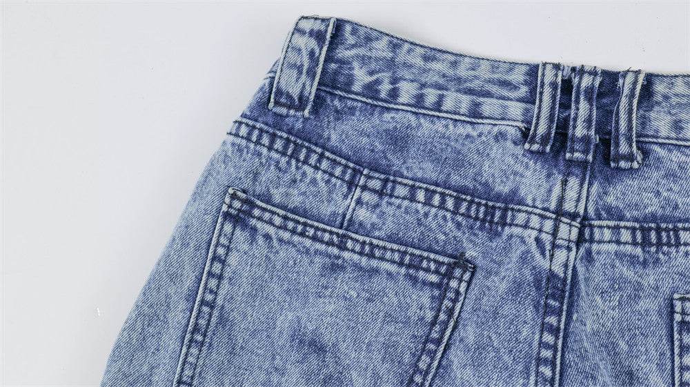 Men's Multi-pocket Washed-out Jeans - Casual Denim Trousers for All Seasons - Buy Center