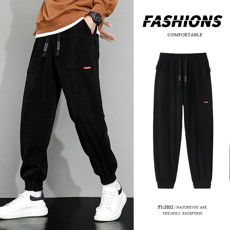 Men's Plus-Size Corduroy Casual Pants - Loose Wide Leg for Autumn Style - Buy Center