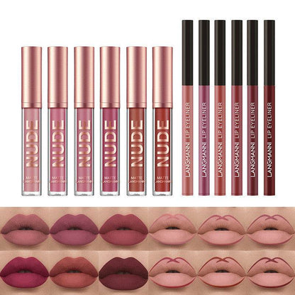 12 Pcs Matte Lipstick & Lip Liner Set - Waterproof Long Lasting Makeup - Buy Center